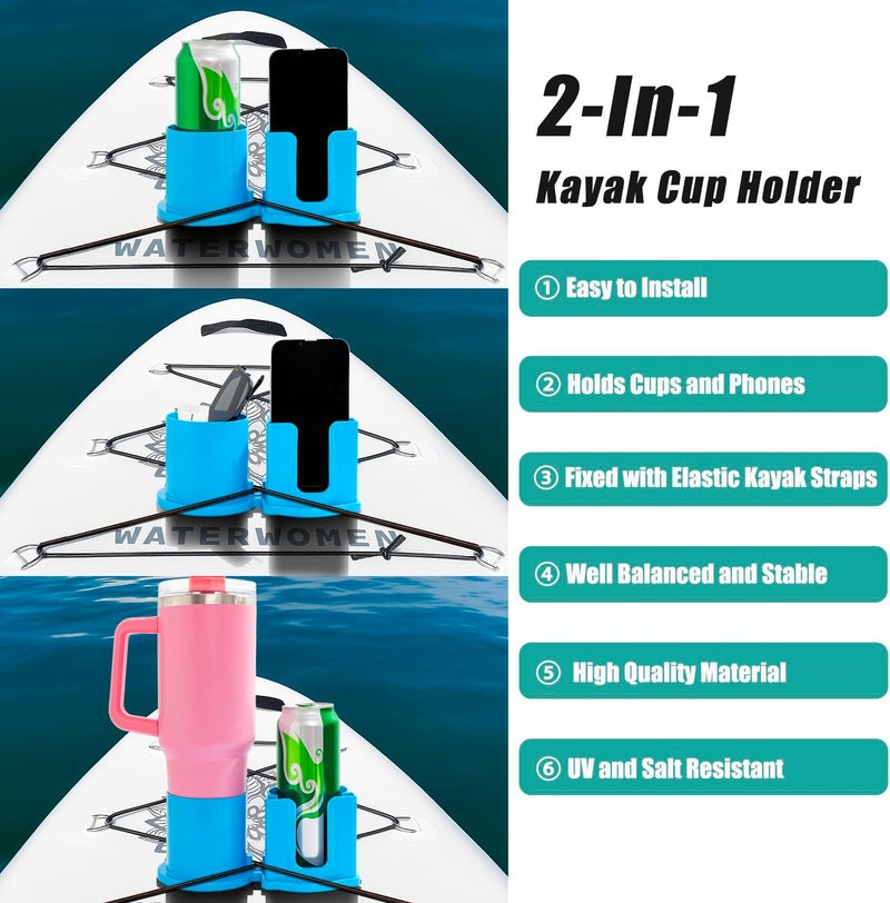 MOSZANDI Paddleboard Cup Holder, Kayak Drink Holder for Paddle Board Cup and Phone Holder, Sup Surfboards Canoes Kayak Paddle Board Accessories for Types of Cup Bottle Drink - Image 4